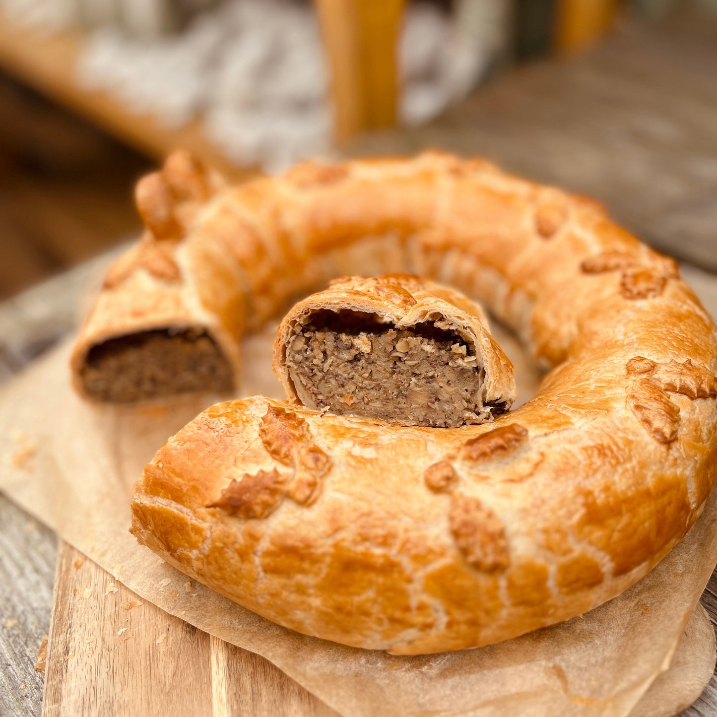 Mushroom, Chestnut & Smoked Cheddar Wreath
